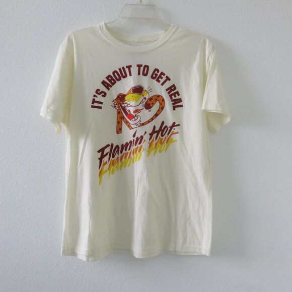 (#Z) Cheetos Cheetah  "It's about to get real" Flaming Hot T-Shirt Size M - Picture 1 of 3